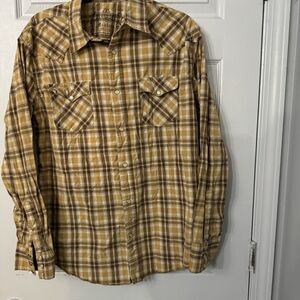 Rewire Pearl Snap Shirt Sz M‎ Long Sleeve Slim Fit Cowboy Western Mens